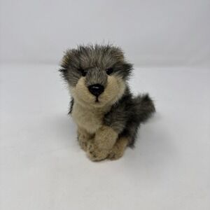 Defenders of Wildlife Plush Wolf Pup Gray Tan Beige 6" Tall Stuffed Animal Toy